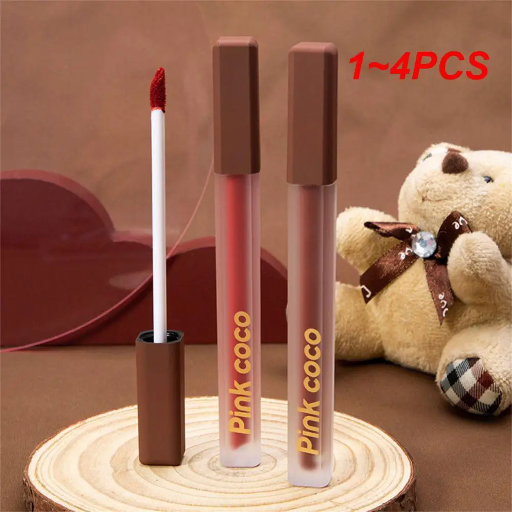 

1~4PCS Red Lip Tint Mud Moisturizing 6 Colors Silky Smooth Lip Glaze Cosmetics Chocolate Lipgloss Velvet Matte Lipstick