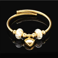 yw gairu woman diy beaded pandora stainless steel bracelet trend adjustable heart gold cable bracelet valentines day gift