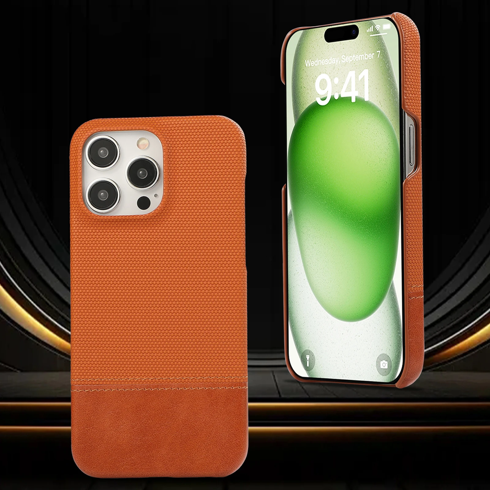 Противоударный Гладкий кожаный матовый чехол для iPhone 16 15 Pro Max 14 13 12