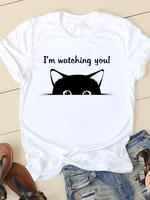 print t shirts short sleeve ladies summer casual clothing women fashion cat funny style trend female t clothes graphic tee