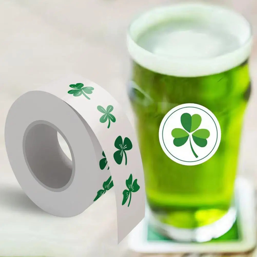 

1 Roll Patrick's Day Sticker Fashion Anti-fading Easy to Paste Festival Supplies Scrapbook Sticker Gift Sealing Sticker
