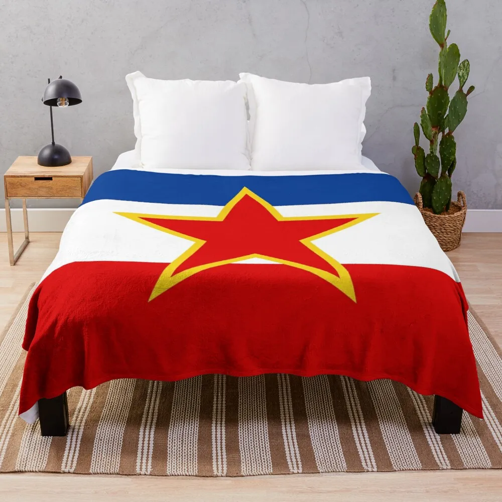 

Flag of Yugoslavia, Flag of the Socialist Federal Republic Throw Blanket Retractable And Reclining Sofa Blanket