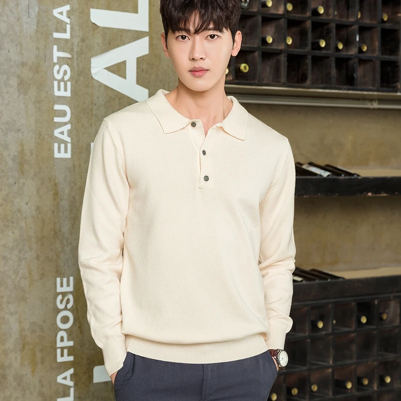 

Spring and Autumn Men 's POLO pullover men Cashmere sweater Knitted Pullover Cashmere Sweater Men Jumper sweater top