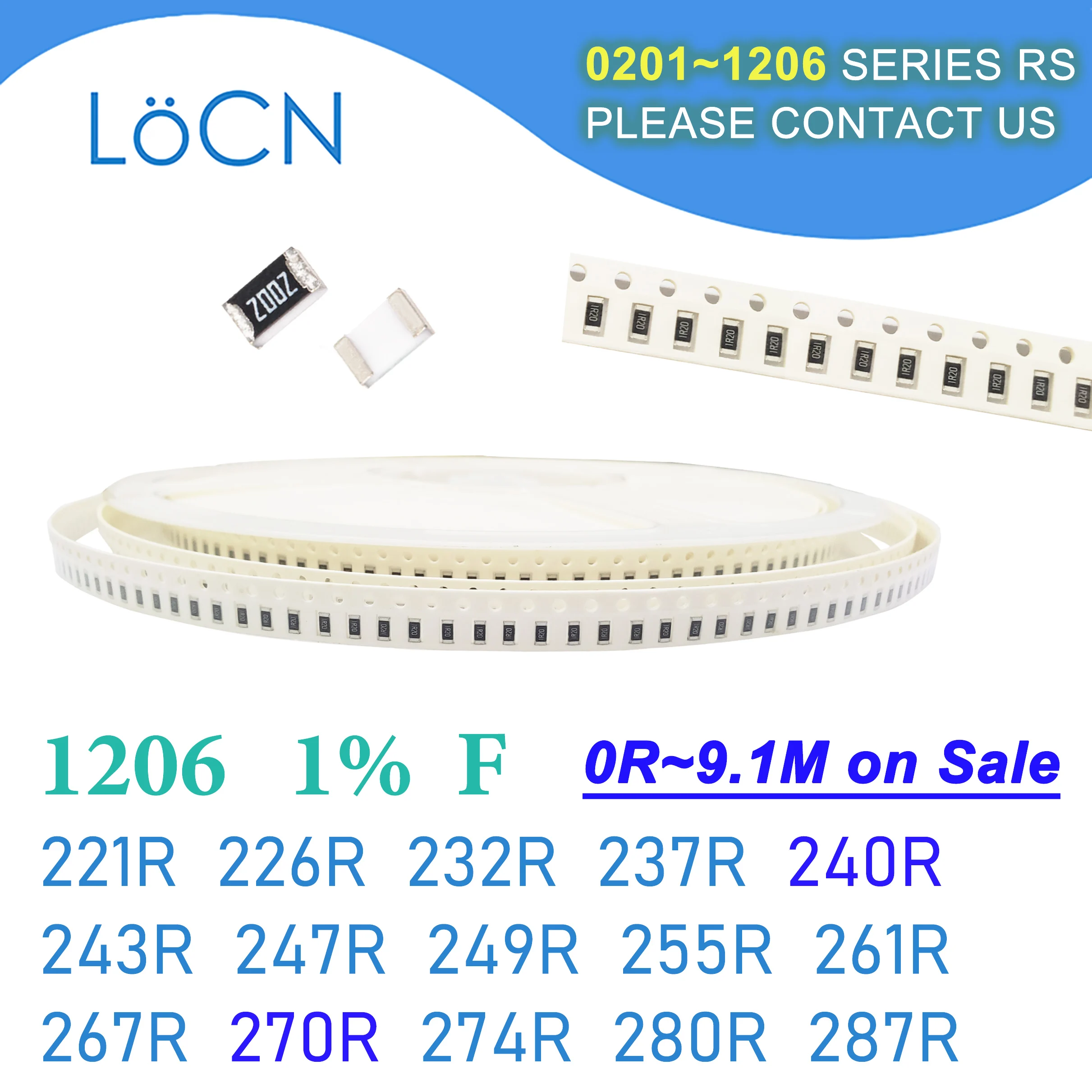 1206 1% F 5000 шт. SMD 221R 226R 232R 237R 240R 243R 247R 249R 255R 261R 267R 270R 274R 280R 287R 3216 Резистор OHM