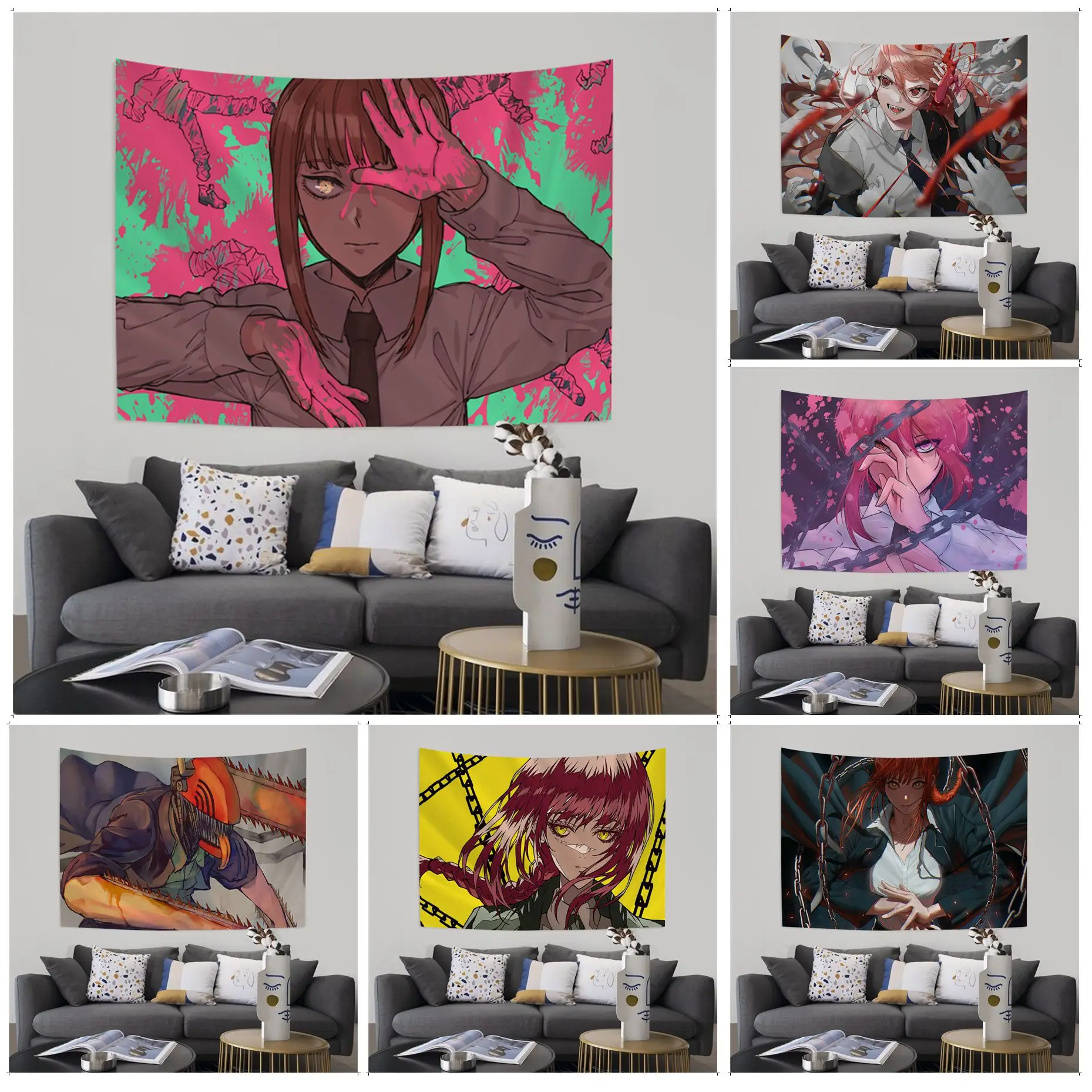

Chainsaw Man DIY Wall Tapestry Wall Hanging Decoration Household Wall Art Decor