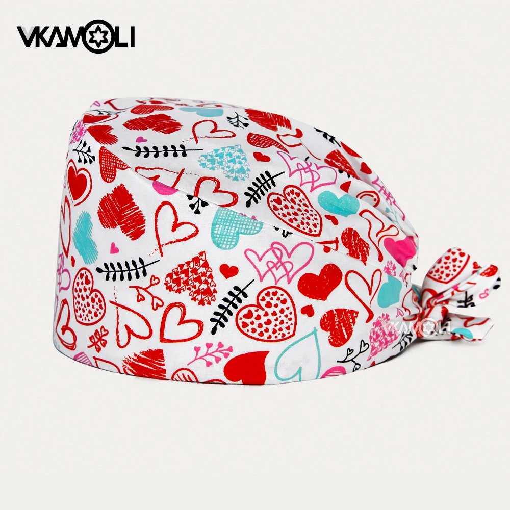 Personalized geometric graphic printing scrub cap nurse doctor laboratory work operating room surgical hats