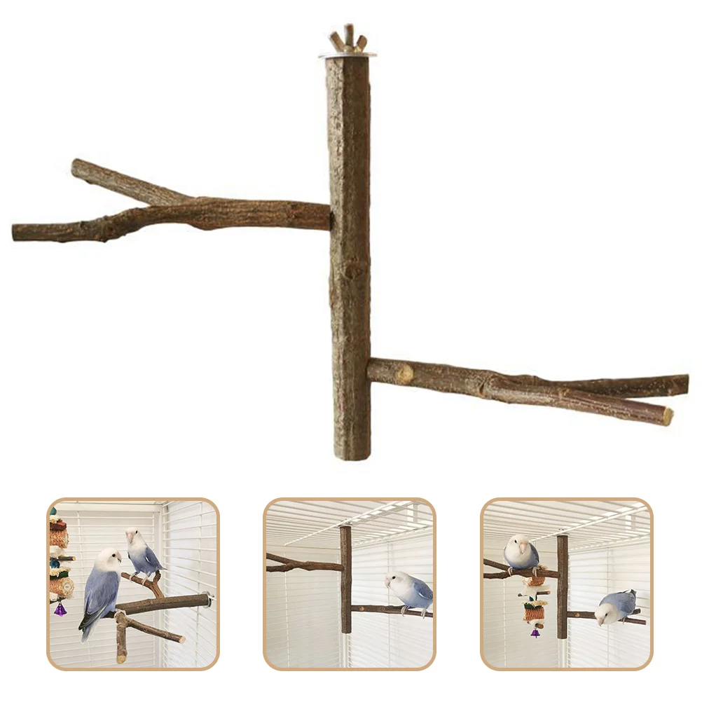 

Parrot Standing Pole Macaws Branch Playing Toy Wooden Scratching Claw Fork Bird Plaything Stick