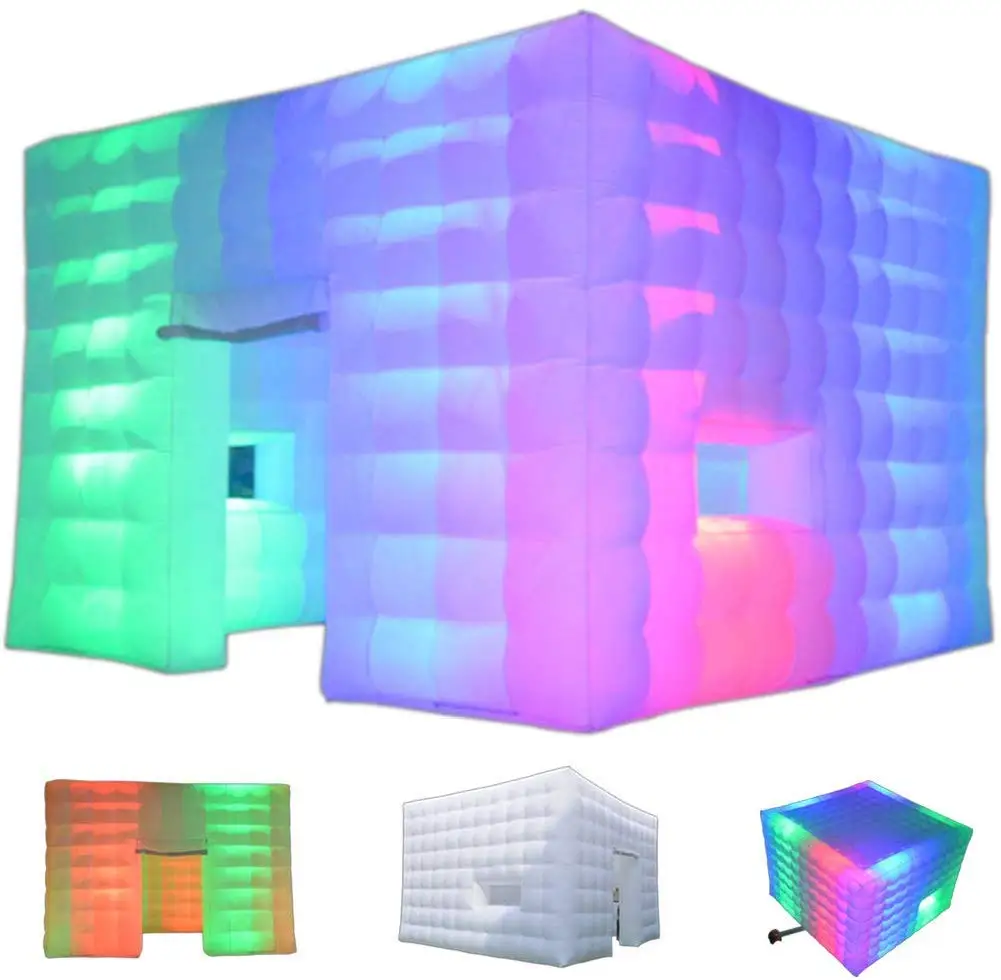 

SAYOK Portable Inflatable Air Cube Tent Fancy Lighted Inflatable Marquee Inflatable Tent House Outdoor Camping for Event Busines
