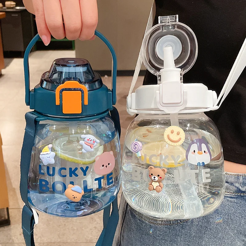 

Net Red Water Cup Girls High Appearance 2022 New Summer Lovely Students Simple Portable Large Capacity Straw Kettle