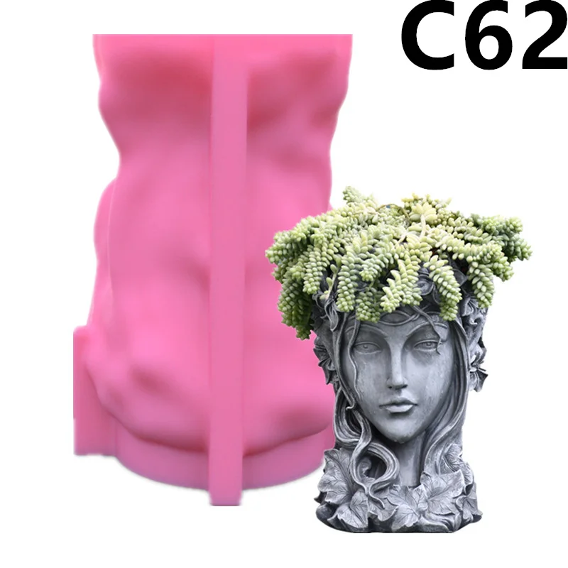 

NEWST Silicone Molds Girl Avatar Silica Gel Mould Succulent Plant Pot Home Decor DIY Cactus Plaster Clay Resin Craft C62