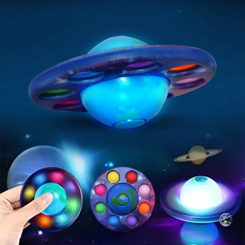 

Reliever Stress Planet Magic Fidget Spinner Bubble Squeeze Toys Simple Dimple Toy Adult Kids Relieve Autism Finger Press Gyro