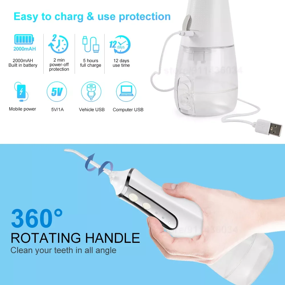 Irrigator 3 Modes Water Flosser Waterproof IPX7 Dental Water Jet Irrigator Dental Teeth Whitening  Toothbrush Gift enlarge