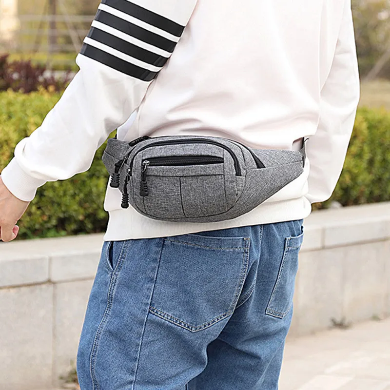 New Fashion Men Waist Pouch Bag Casual Chest Bag Male Fanny Pack Outdoor Travel Shoulder Bag Sports Phone Belt Bag