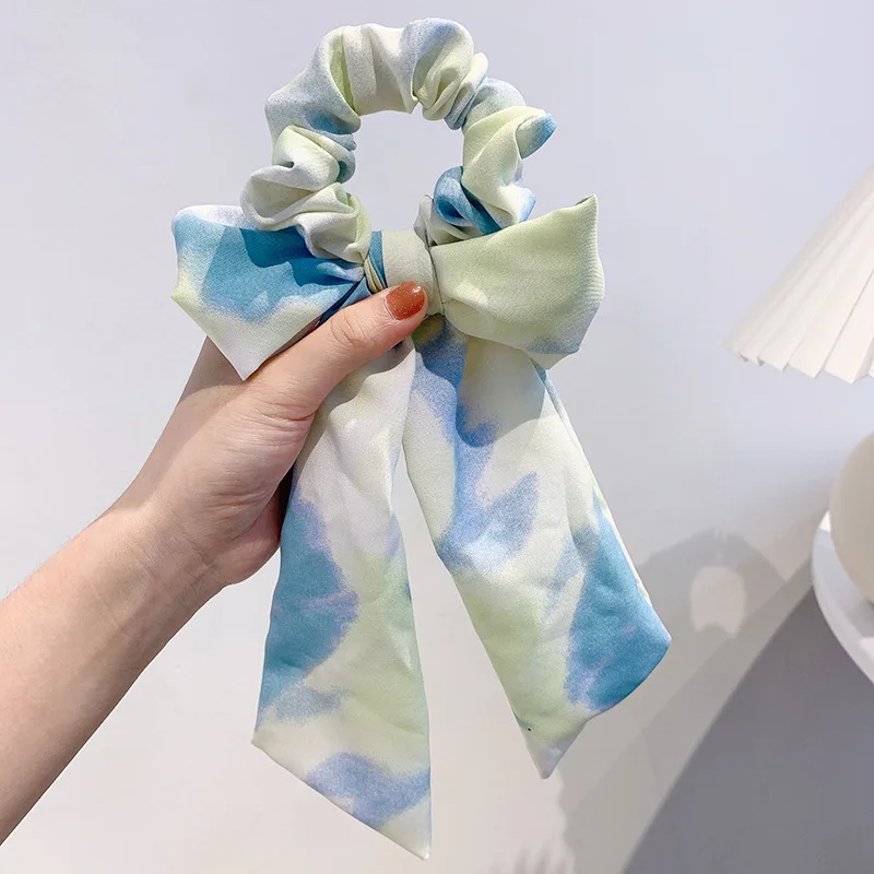 

Cute Girls Headband Gradient Printed Large Intestine Hair Rope Elastic Band Hair Circle Lady Band Hair Ring Accessory