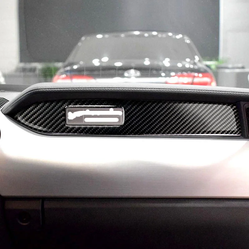 

Carbon Fiber Instrument Panel Trim Sticker Decal Cover for Ford Mustang 2015 2016 2017 2018 2019 2020 Car Interior Accessories