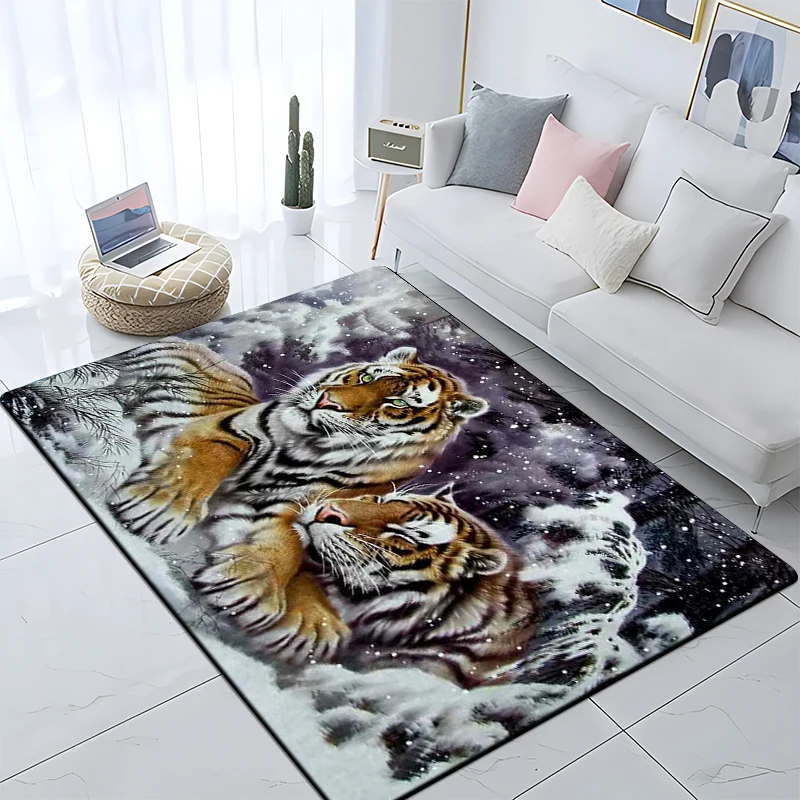 Animal Tiger pattern custom non slip rug living room Picnic yoga mat doormat home decor camping damp proof mat Chair cushion