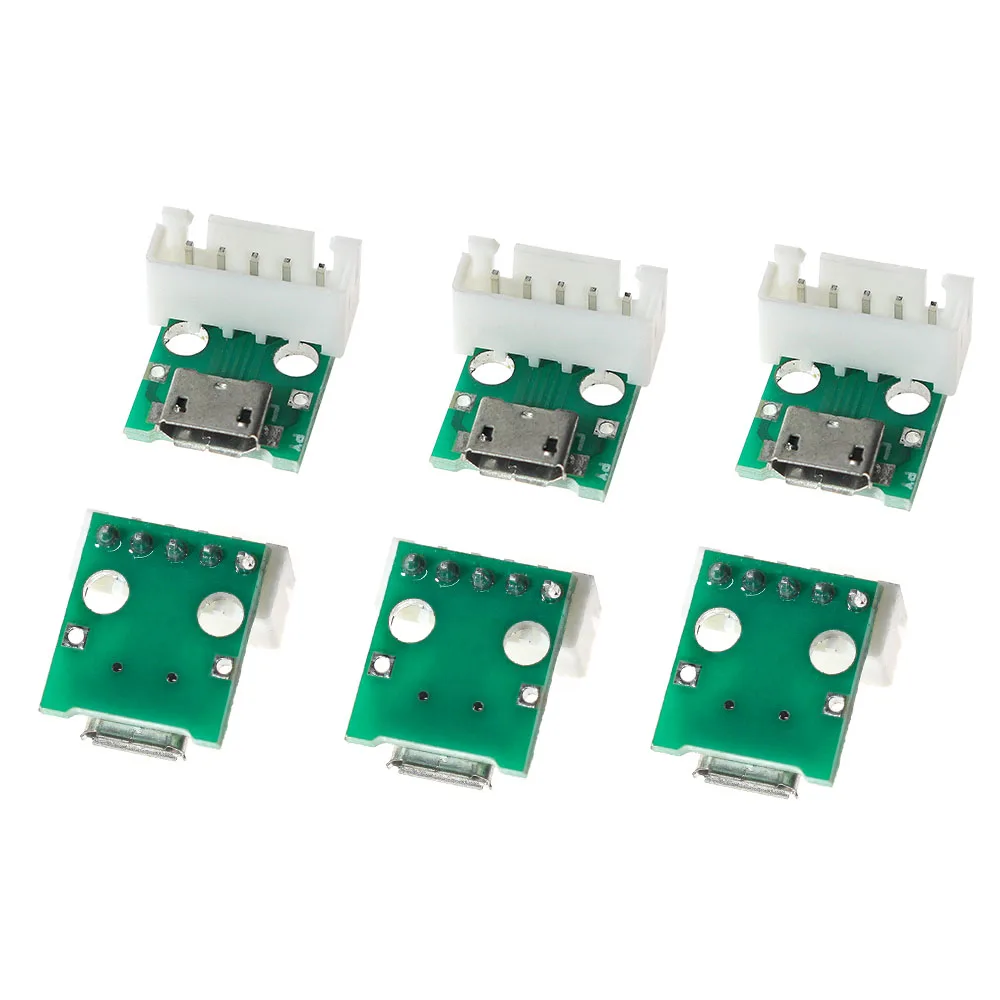 

10PCS MICRO to DIP 5P PCB MICRO PCB Test board USB Female 2.54mm