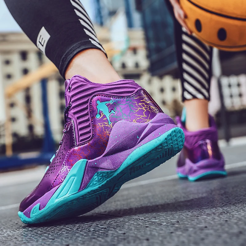 Hot sale Men Basketball Shoes Breathable Basketball Sneakers Women Sport Shoes Training High Top Sneakers Kids Athletic Boots