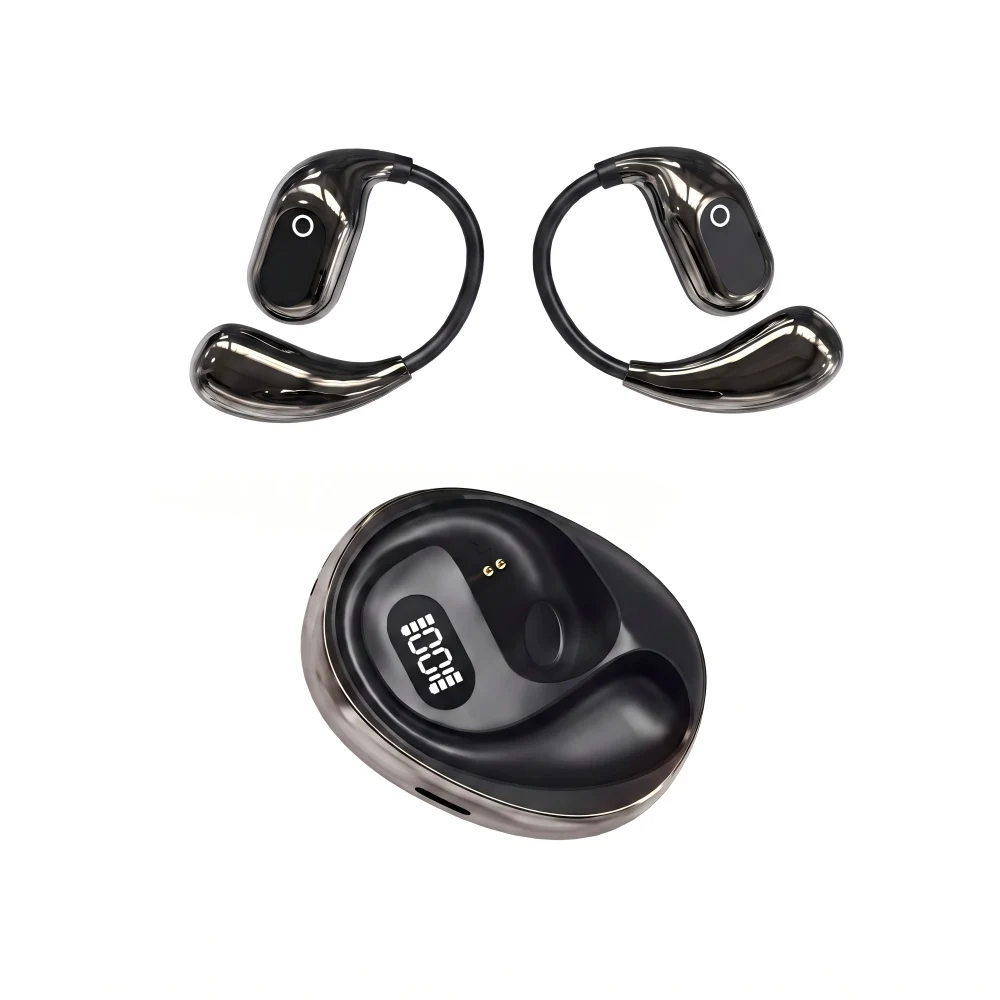 Фото Беспроводные наушники NULOXO Open Ear Bluetooth 5.4 OWS с микрофоном, IPX5, 25 часов работы, с заушными креплениями для спорта, бега и тренировок №1