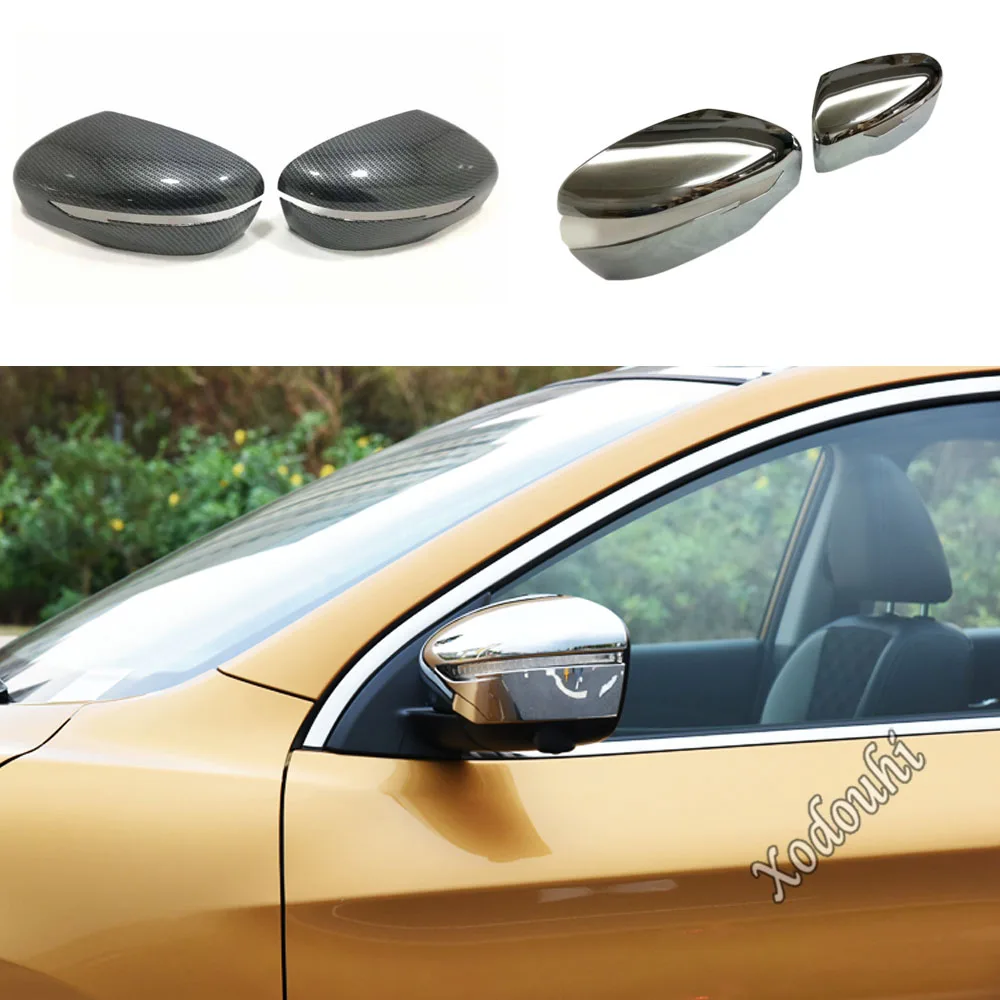 

Car Decoration Back Rear View Eyebrow Side Door Mirror Stick Trim Frame 2PCs For Nissan Qashqai J11 2016 2017 2018