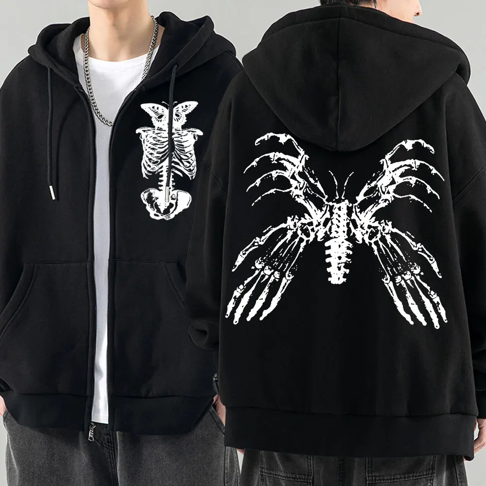 

Playboi Carti 2017 Tour Butterfly Skeleton Zipper Hoodie Men Die Lit Hip Hop Streetwear Zip Up Sweatshirt Fashion Fleece Jacket