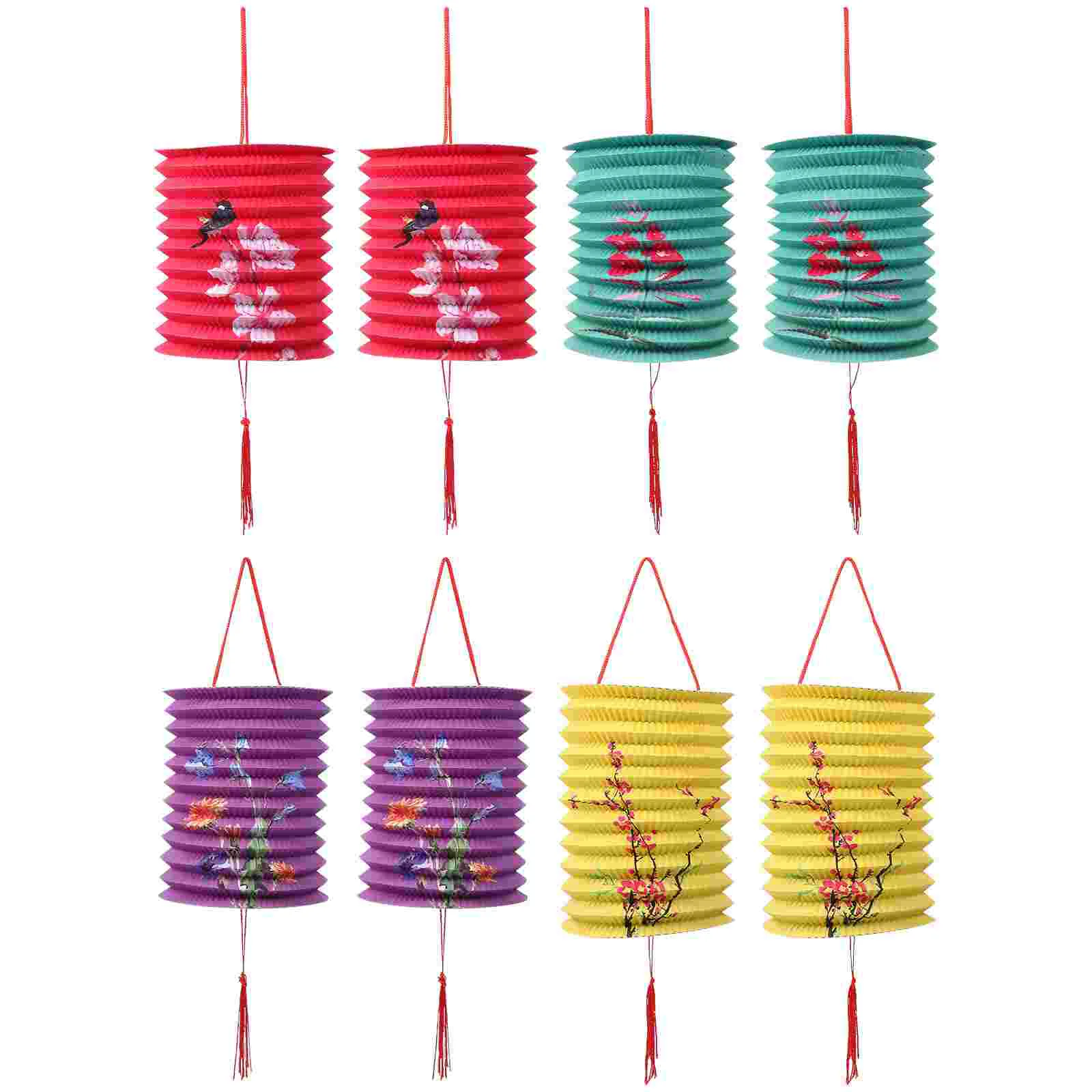 

8 Pcs China Decorative Folding Lanterns Outdoor Wedding Decorations Props Scene Japanese Hanging Chandelier