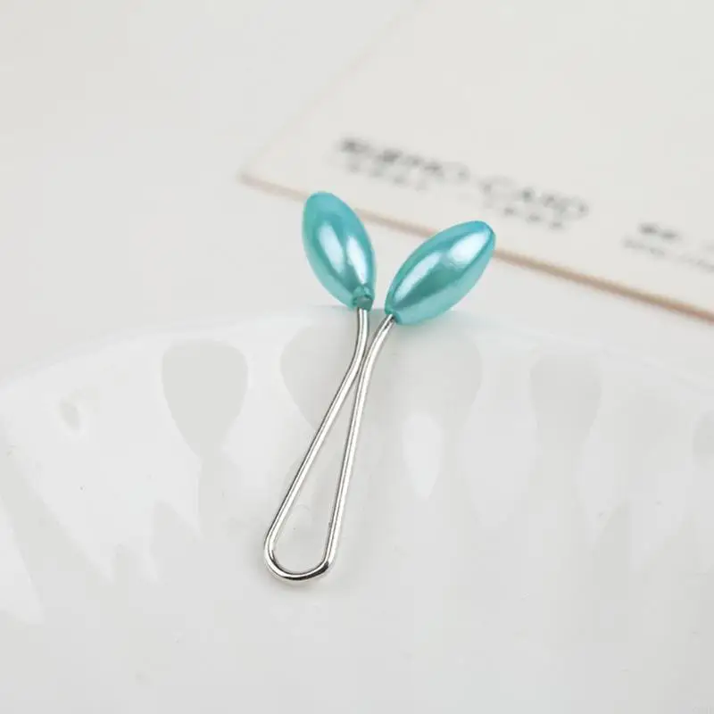 C9GE 12PCS Многоцветный овальный жемчужный мусульманский шарф -шарф металлический