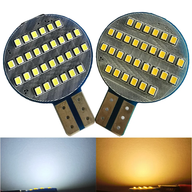 10 шт. внеполярные Автомобильные светодиодные лампы T10 W5W 2016 30SMD теплый белый свет |