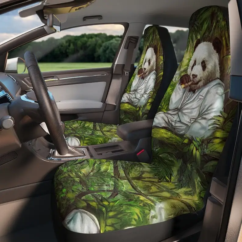 

Panda smoking jungle Car Seat Covers