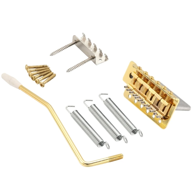 

11UE Vintage Guitar Tremolo Bridge 6 String Individual Saddle Electric Guitar Tremolo Bridge with Bar Easy to Use