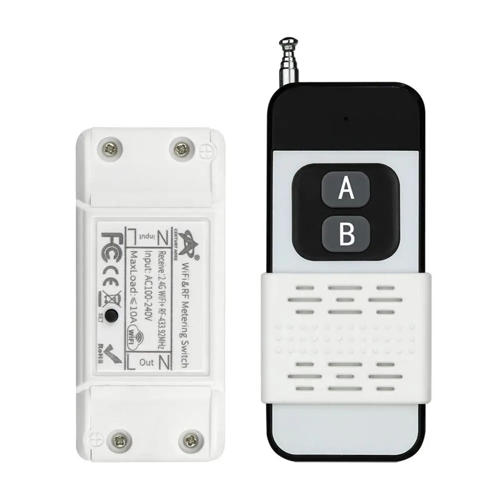 Фото AC110V 220V выключатель Bluetooth WIFI Tuya беспроводной RF пульт дистанционного управления переключатель дальнего действия измерение времени для умного дома световые ворота дверь №1