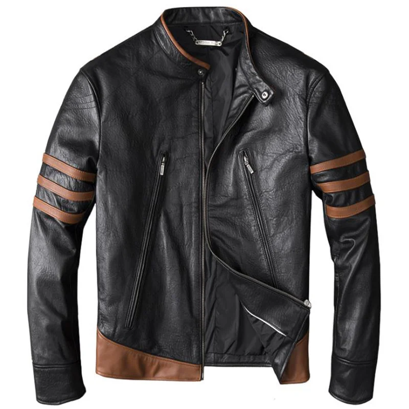 

Куртка мужская из натуральной овечьей кожи, уличная одежда из натуральной кожи, мотоциклетный пиджак из натуральной кожи, A768