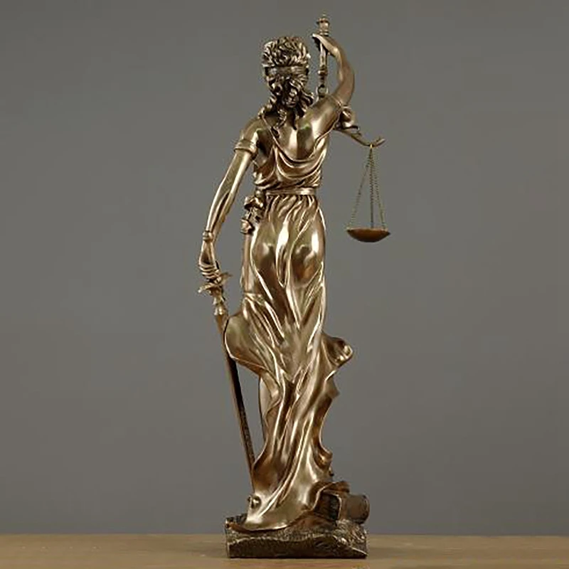 1Pcs Justice Fair Themis Statues Justitia Goddess Sculpture Resin Craft Home Decoration Art Desktop Wine Cabinet Display images - 6