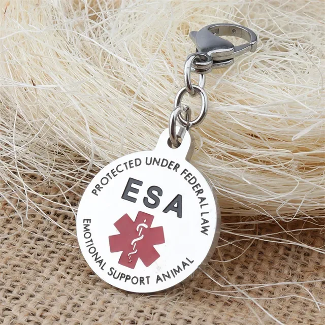 

Support Animal ESA Red Medical Alert Symbol Service Dog Keychain Fashion Lovely For Women Man Car Key Ring New ESA Tag
