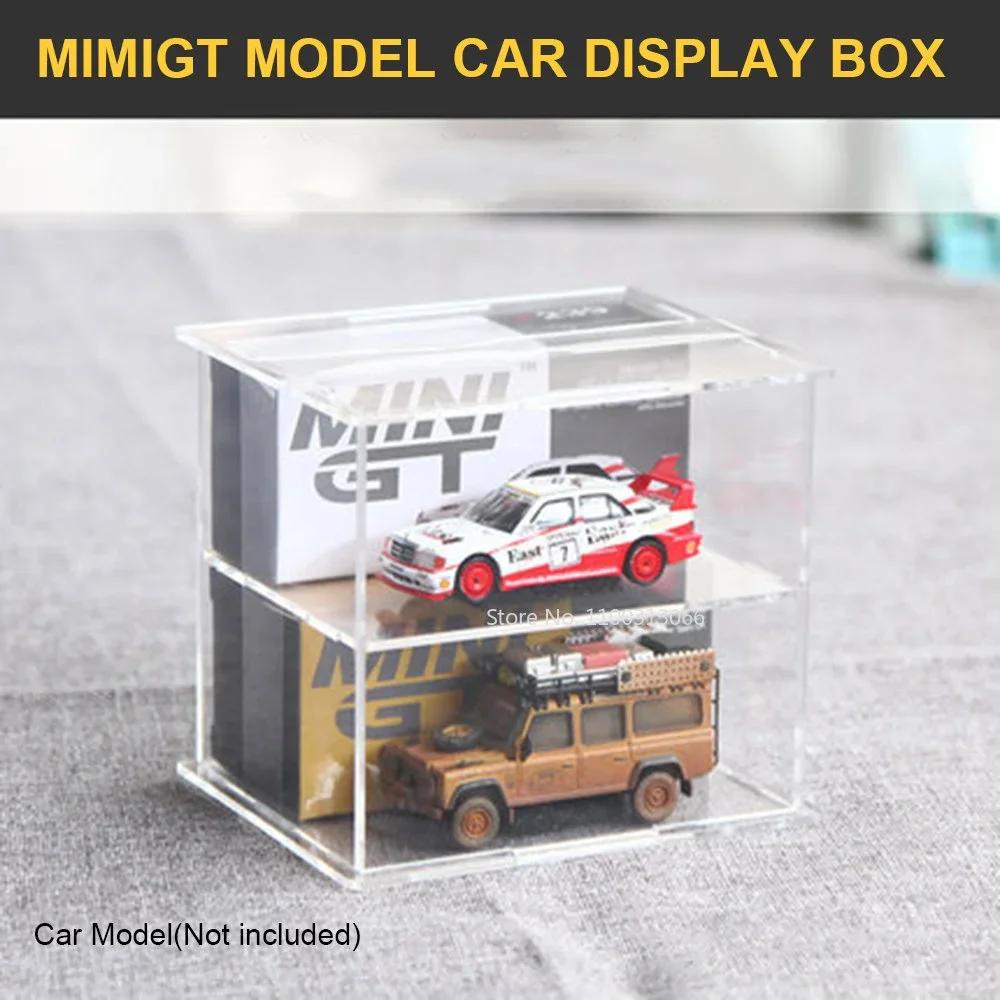 

MINIGT 1:64 Alloy Car Model Transparent Acrylic Hard Cover Case Miniature PVC Double-Deck Display Box Car Model Collectible Box