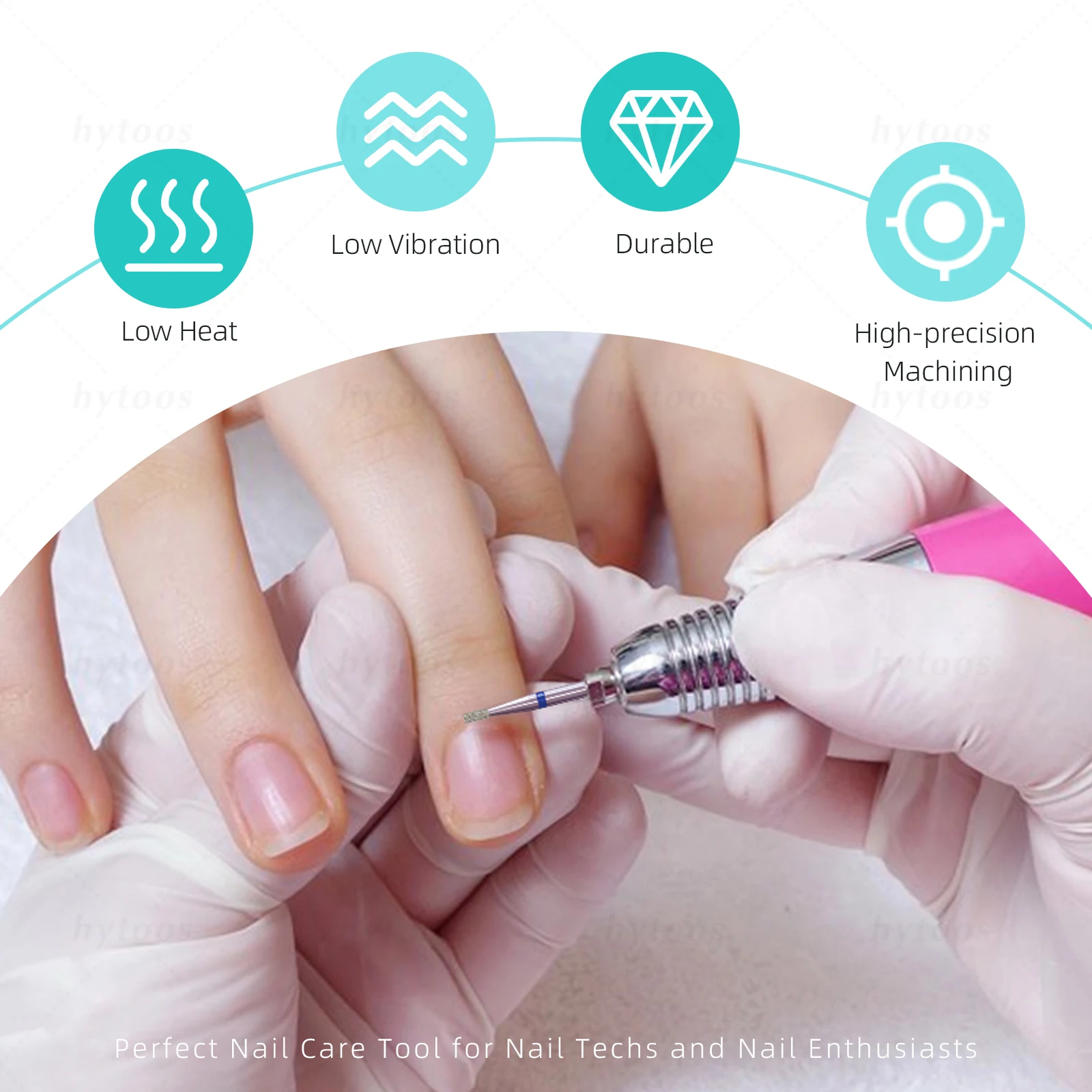 HYTOOS Мини-бочонок Алмазное сверло для ногтей Русская кутикула Clean Burr