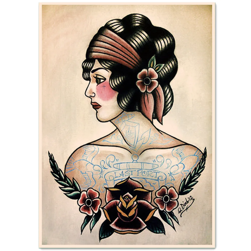 Винтажная матовая искусственная живопись Настенный декор парикмахерской