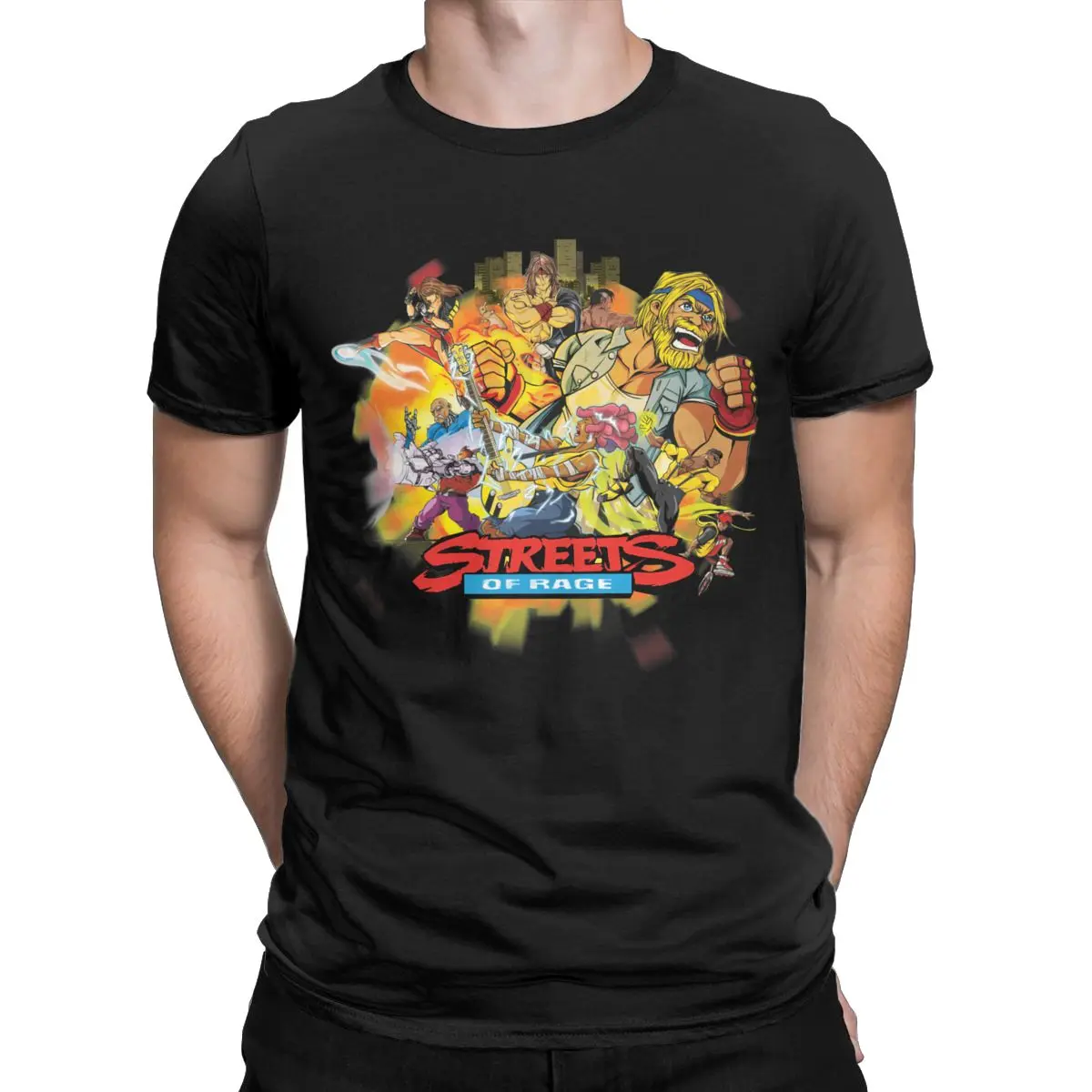 

Streets Of Rage Japan Fighting Games Retro Gaming Men's clothing Vintage T-Shirt for men Tees Short Sleeve Clothing New Arrival