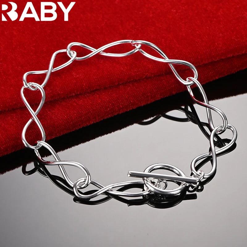 

URBABY 925 Sterling Silver Wave Chain Bracelet For Women Fashion Wedding Party Charming Jewelry Accessories Factory Price