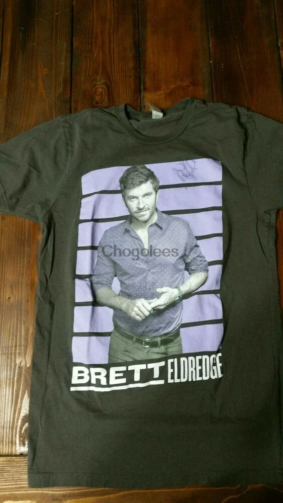 2015 г. рубашка Brett Eldredge Tour с надписью |