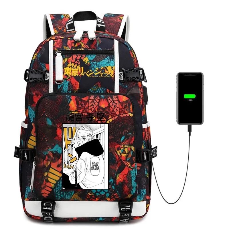 

Tokyo Revengers casual bag children's backpack usb bag travel bag boys and girls bag anime printing bag teen student school bag