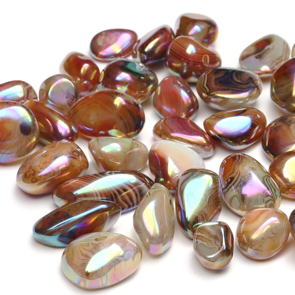 

Природный камень с радужной волшебной полосой, 100 г