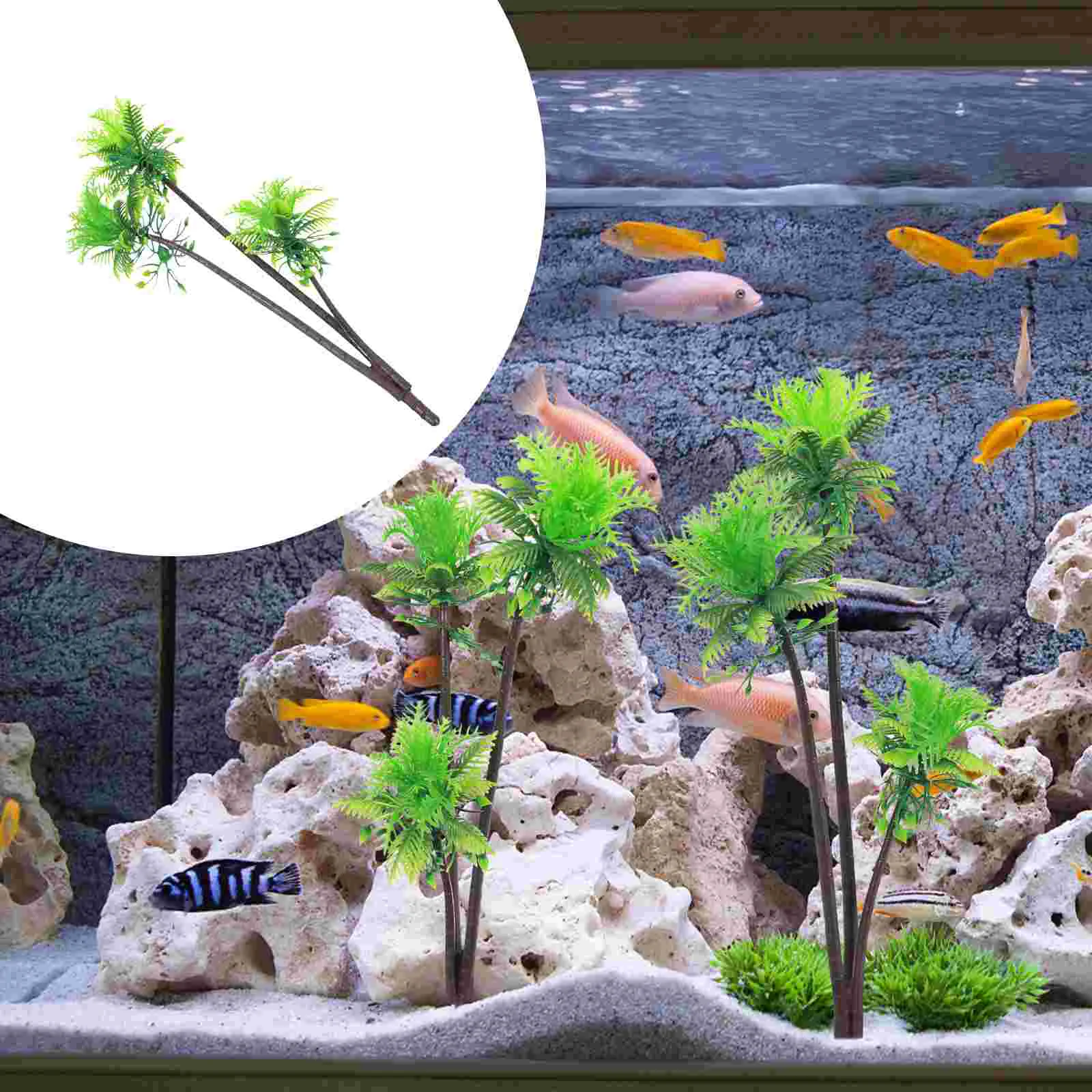 

5Pcs Aquarium Decoration Fish Tank Vivid Tree Adornment Plastic Craft