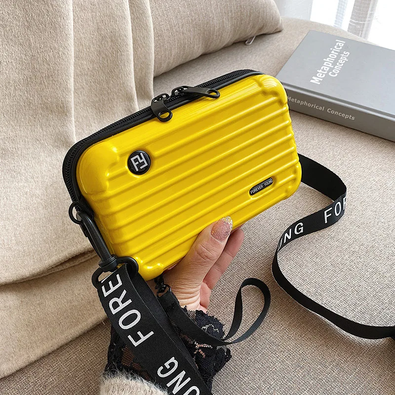 

Suitcase Shape Crossbody Bag MIni Women Shoulder Tote with Letter Strap Luxury Hand Bags for Girls 2023 Fashion Mini Luggage Bag