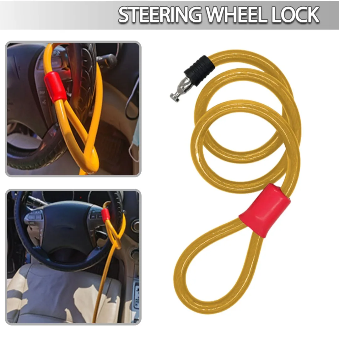 

Противоугонный Автомобильный Замок на руль, универсальные автомобильные замки с 2 ключами для телефона, сумки для грузовиков, зажим для рем...