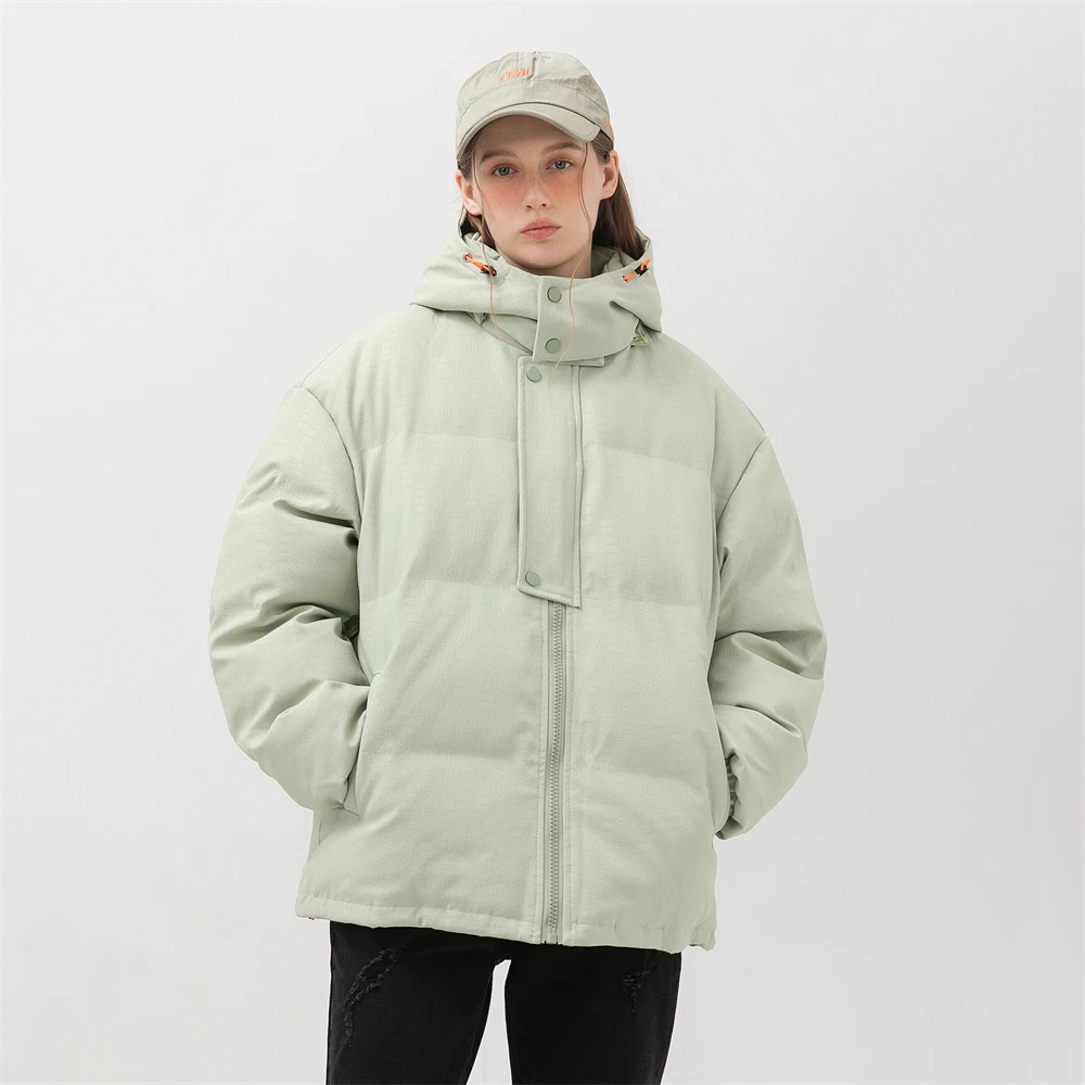 New Snakeskin Pattern Cotton Jacket Women Man High Street Autumn Winter Warm Coats Windproof Fashion Hooded Cotton Jackets