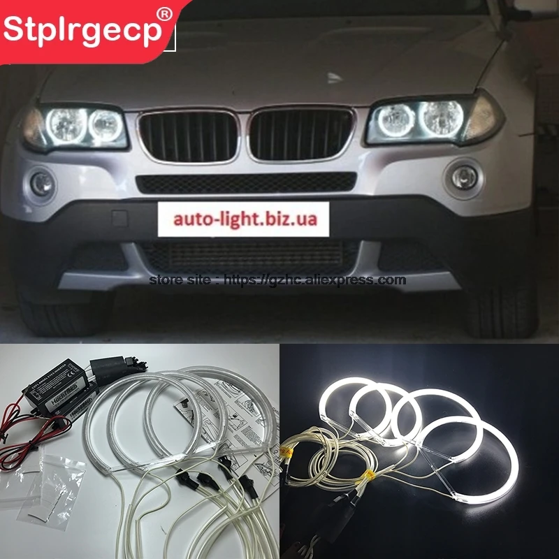 HochiTech-Kit de Ojos de Ángel y demonio para BMW, luz diurna ultrabrillante DRL CCFL, anillo de Halo Blanco cálido, E83 X3 2003-2010