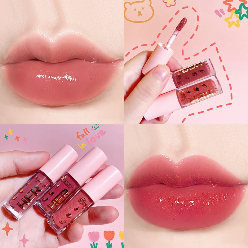 

Mirror Water Gloss Lip Glaze Cute Mini Tube Fadeless Jelly Texture Glass Lipgloss Sexy Brightening Skin Color Student Lip Sticks