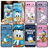 donald duck disney for google pixel 7 6 6a 5 4 5a 4a xl pro 5g silicone shockproof soft tpu black phone case cover coque capa