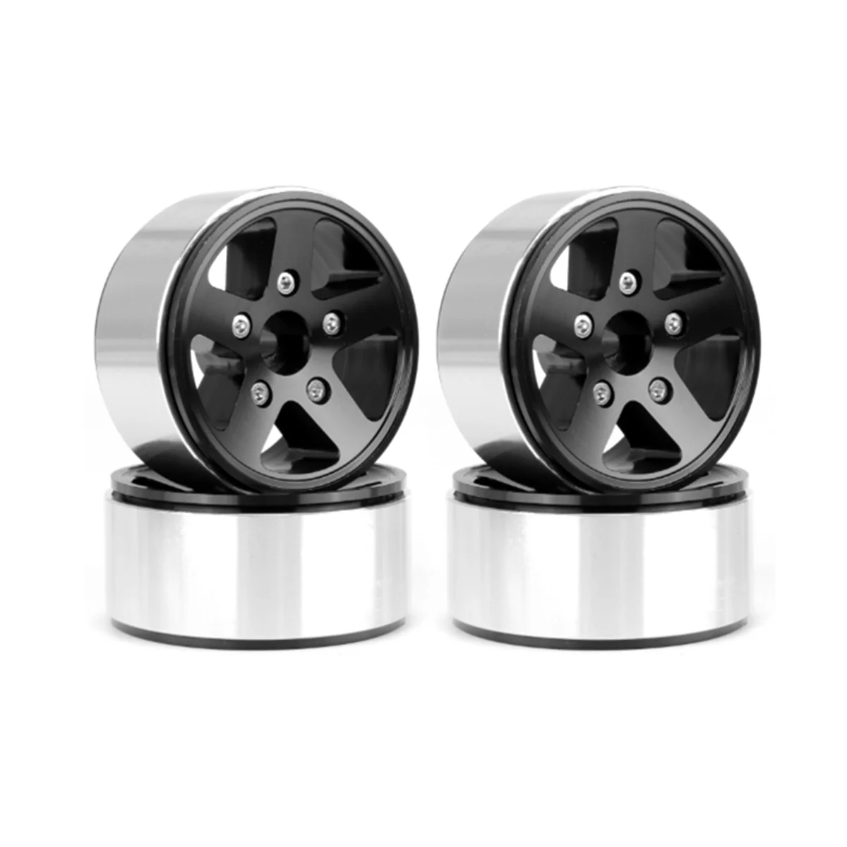 

4PCS 1.9 Inch Metal Beadlock Wheel Hub Rim for 1/10 RC Crawler Car Axial SCX10 Traxxas TRX4 RC4WD D90 Redcat Gen8 MST,1